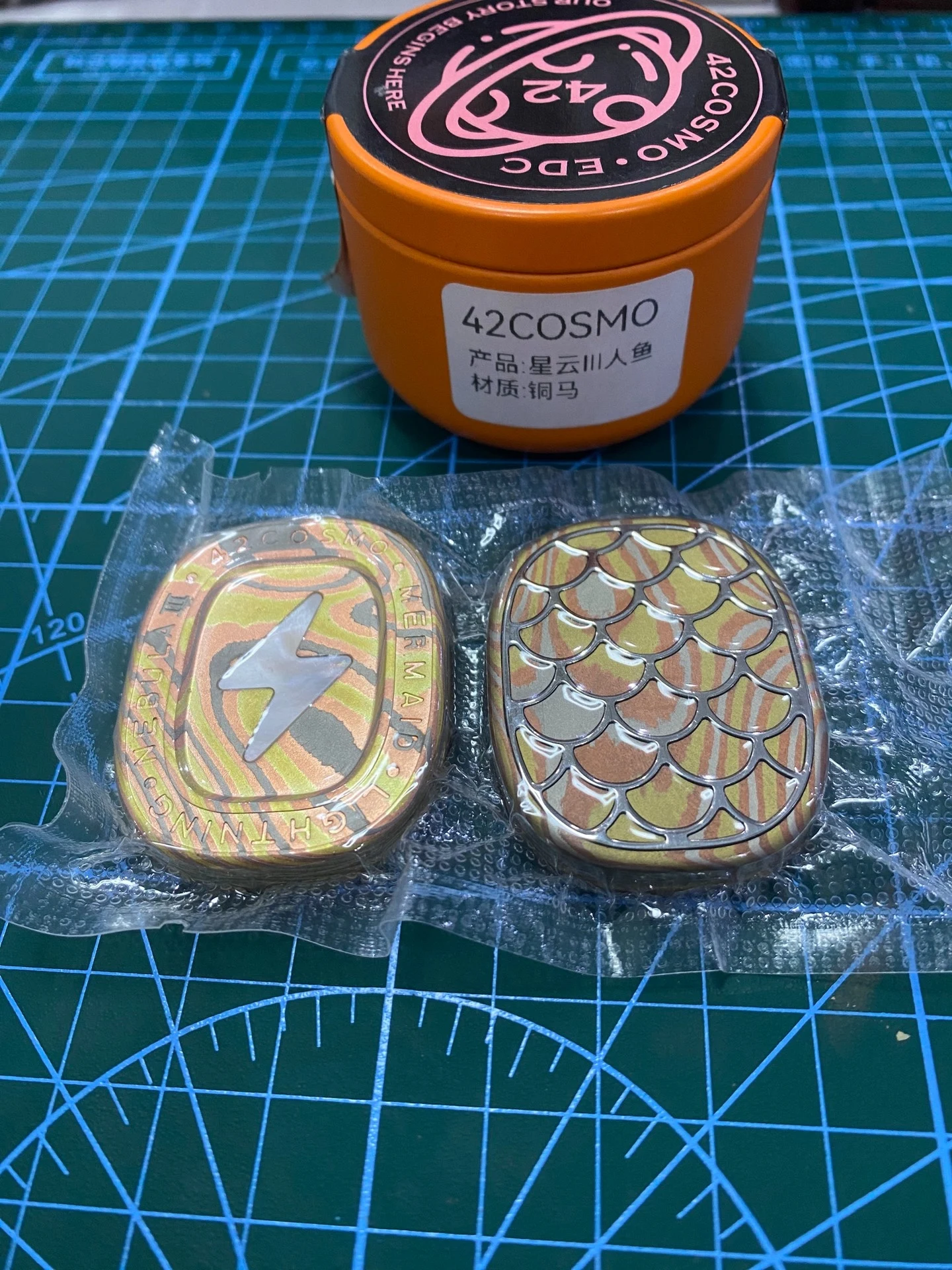 Used EDC [Beautiful Pattern Not Dismantled] Only Copper Horses Are Left Flynova Flying Spinner