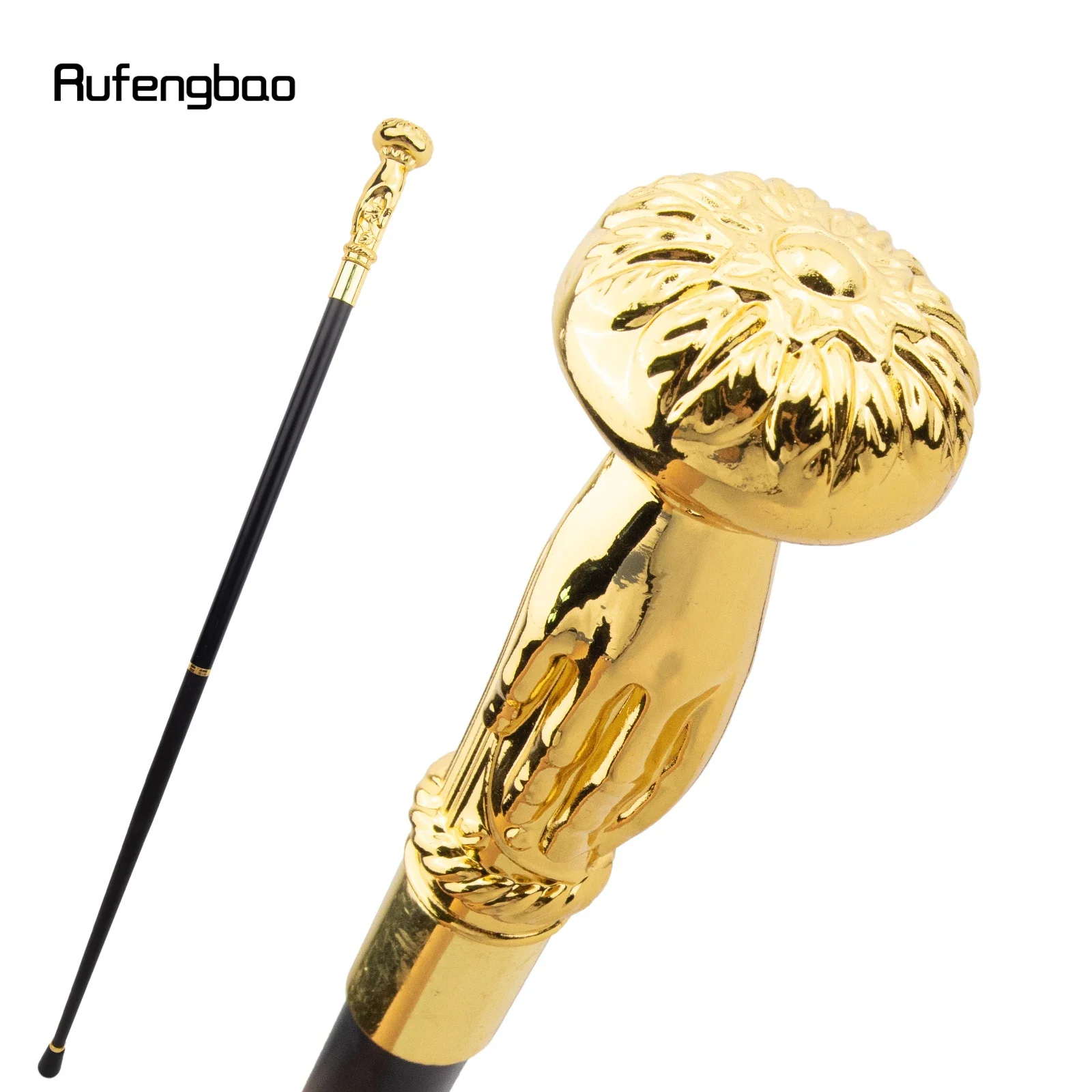 Golden Hand Hold Flower Luxury Fashion Walking Stick for Party Decorative Cane Elegant Crosier Knob Walking Stick 93cm