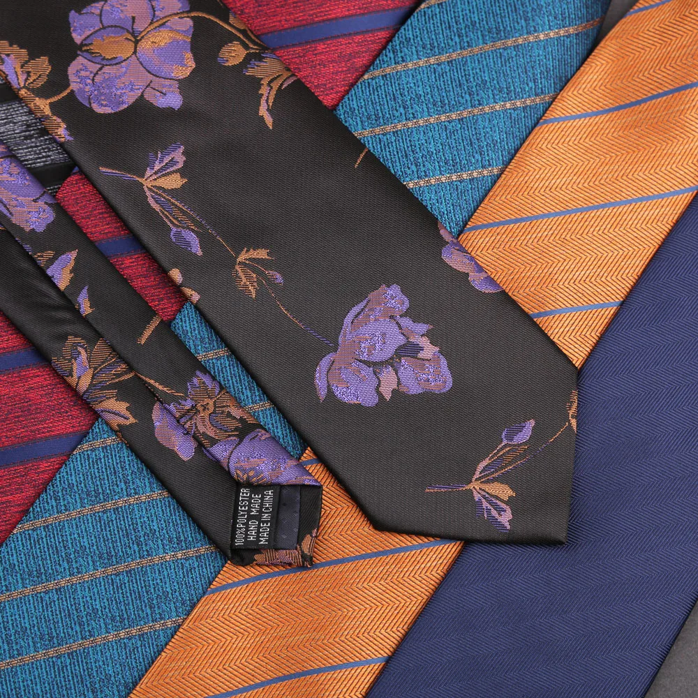 비즈니스 캐주얼 대형 8cm 남성용 넥타이 패션 넥타이 클래식 남성 스트라이프 웨딩 직장 넥타이 자카드 직물 폴리 에스터 실크