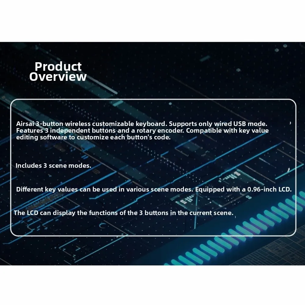 RGB Backlit Mini 3 Key Keypad One Handed Hot Key with Multifunction Knob Programmable Mechanical Keypad Color Screen