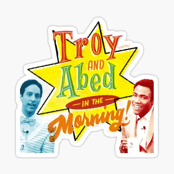 Troy And Abed In The Morning  5PCS Stickers for Window Anime Decorations Home Living Room Laptop Decor  Bumper Cute Print Car