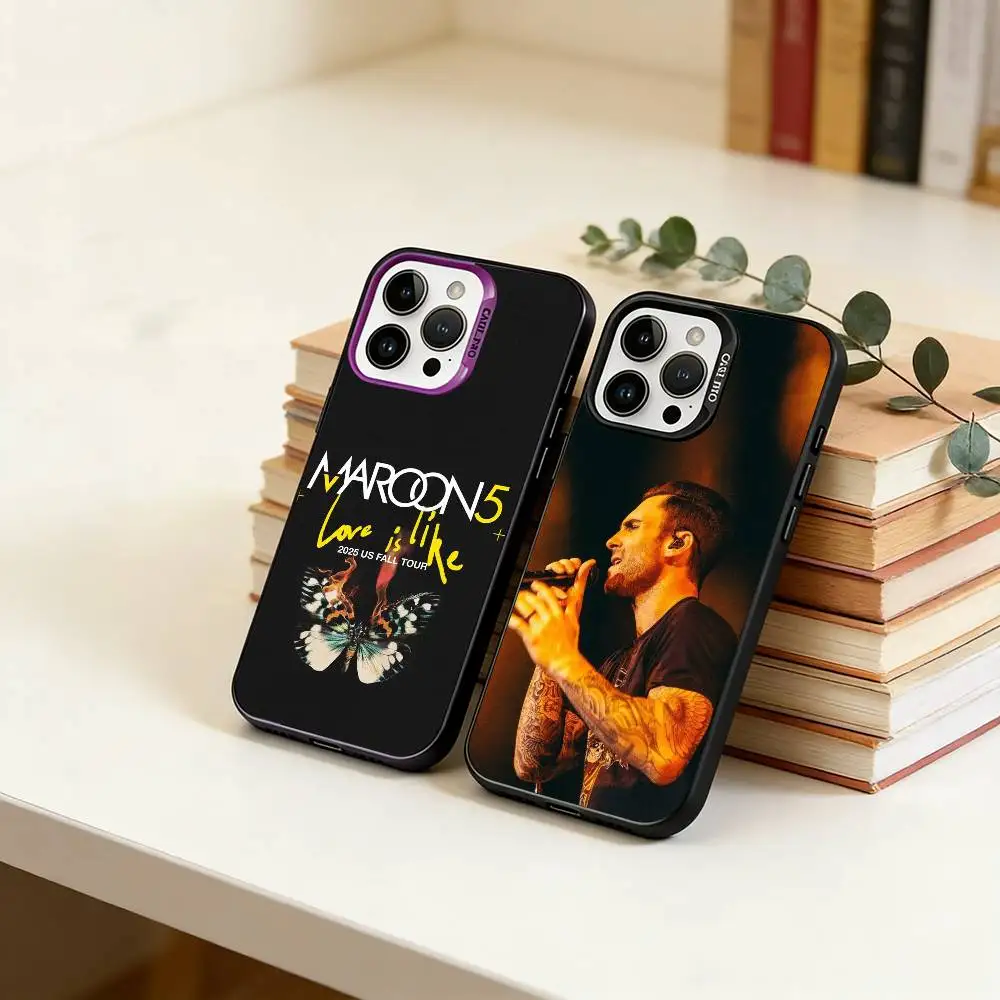 

M-Maroon 5 Phone Case For iPhone 17,16,15,14,13,12,11 Plus,Pro Max,XS,Colorful Silver Black Cover