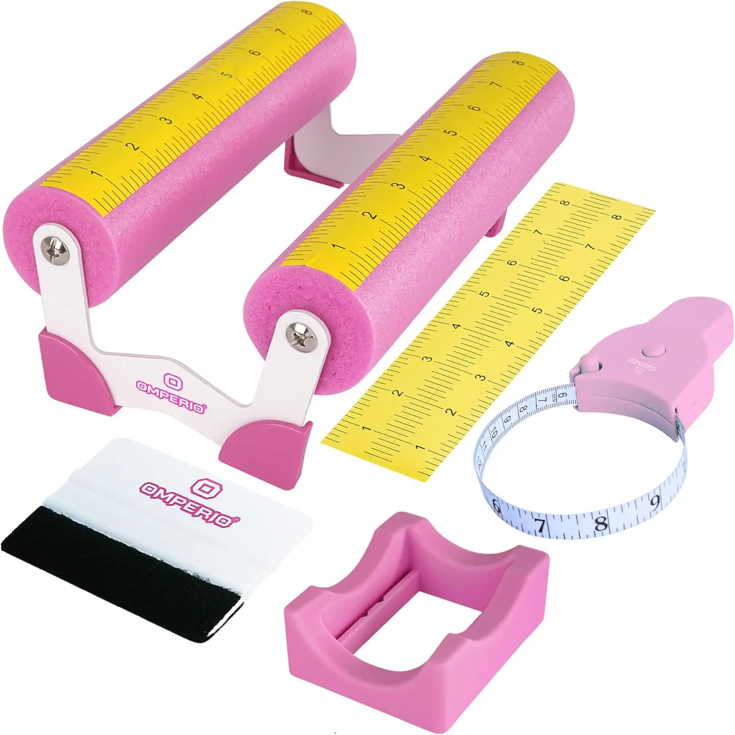 

Розовая подставка для стаканов с фетровым скребком, для легкого нанесения виниловых наклеек и измерения размеров