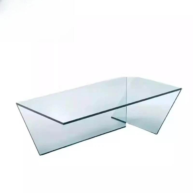 

Italian minimalist glass coffee table high-end living room irregular rectangular low table creative modern niche coffee table