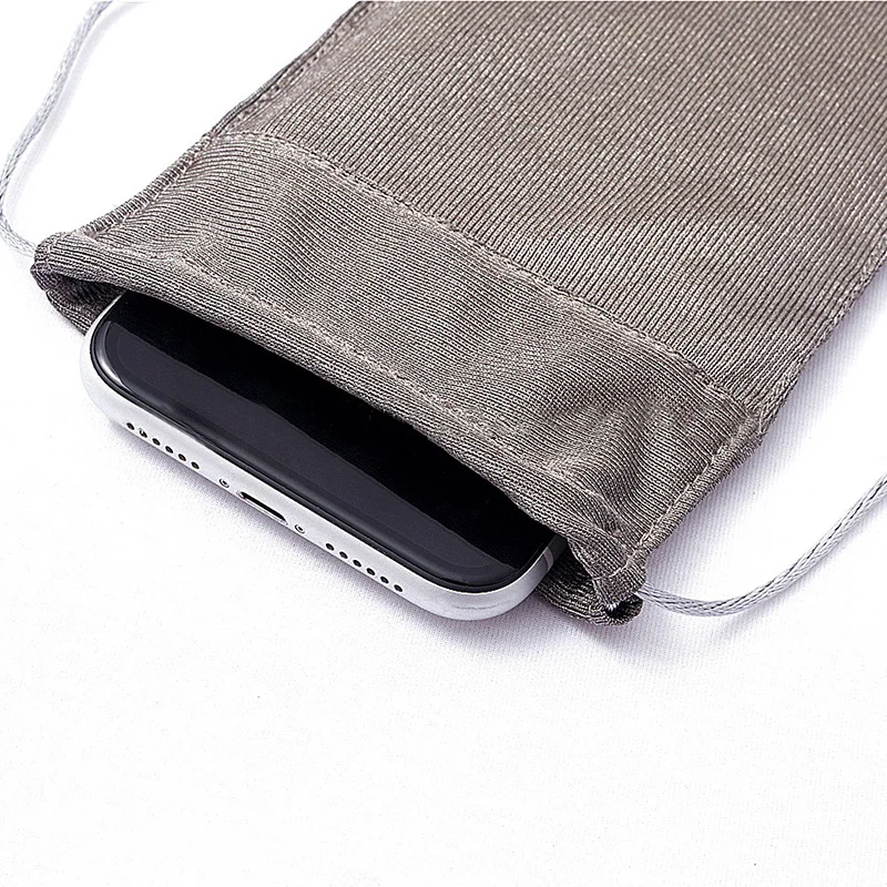 Anti-Radiation Silver Fiber Mobile Phone Bag Faraday Bag Emf Protection Mobile Phone Case Universal Signal Shielding Bag