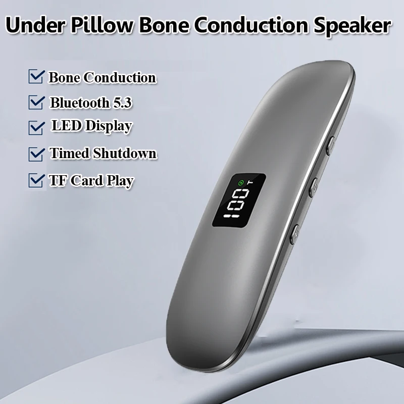 

Mini Bone Conduction Bluetooth Speaker Under Pillow Bluetooth Soundar Wireless MP3 Music Player Support TF Card Improve Sleep
