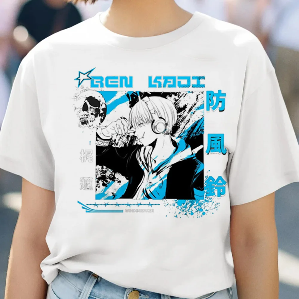 Japanese Anime Wind Breaker T Shirt Men Women Kawaii Cartoon Graphic Tees 4