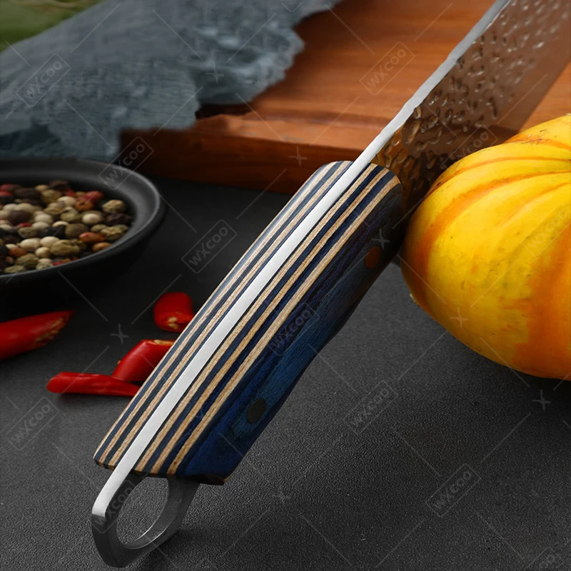 Hand-Forged Stainless Steel Kitchen Knives Sharp Meat Slicing Knife Set Professional Chef Knife with Wooden Handle Fruit Paring