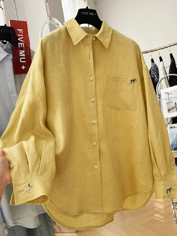 

plus Size Women's Summer Spring Loose Fit Lightweight Shirt Embroidered Cartoon Casual Vacation Sun Protection Neck Shirt