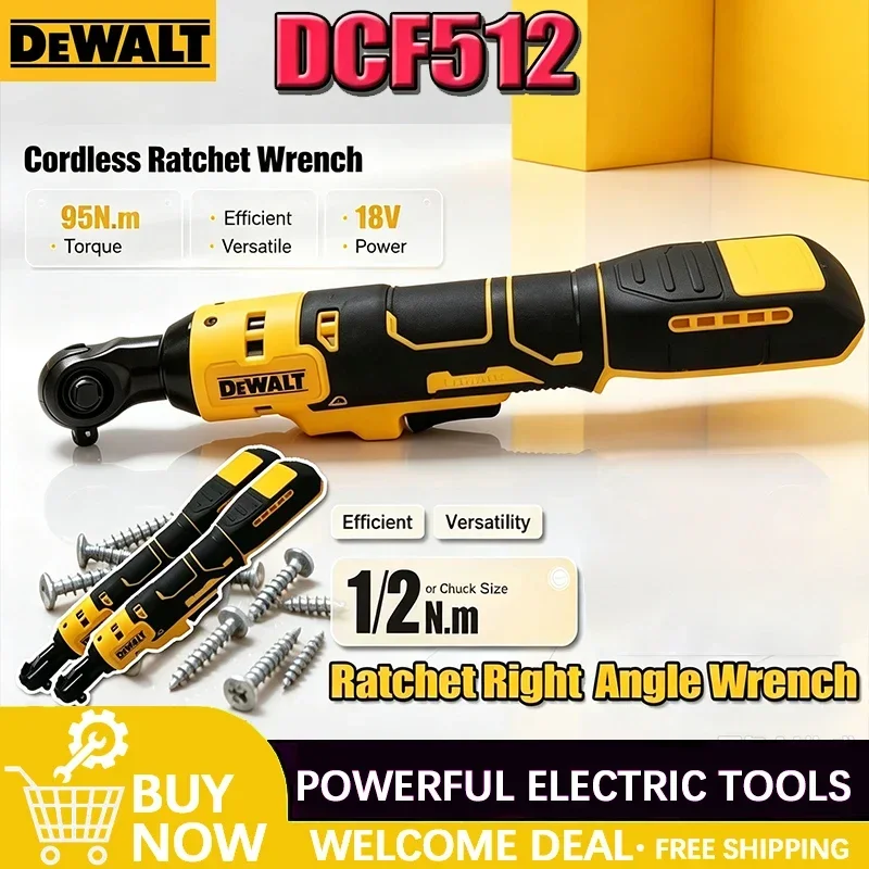 DEWALT DCF512 1/2 Inch Brushless Ratchet Right Angle Wrench Inch Cordless Driver Variable Speed Power Wrench 18V Power Tools