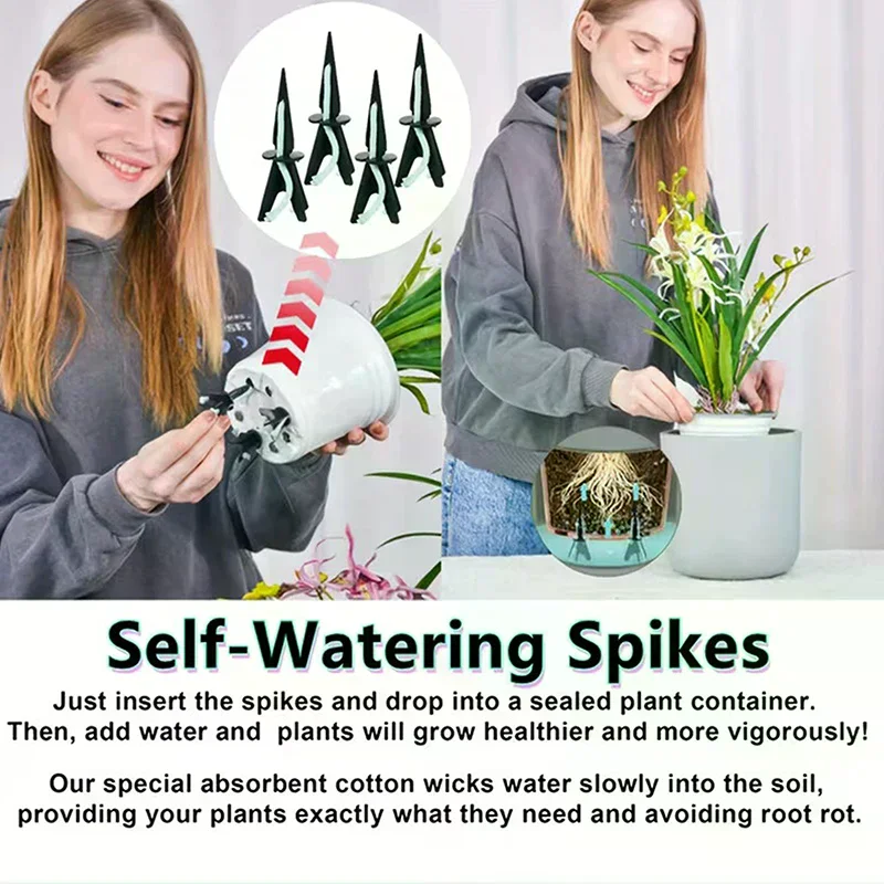 10 Sets Of Self-watering Columns Suitable For Indoor/outdoor Plants - Adjustable Slow-release Irrigation Posts