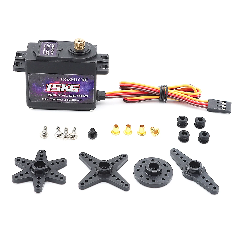 COSMICRC 서보 15KG 디지털 방수 서보 고토크 메탈 기어 모델 항공기 RC 원격 제어 자동차