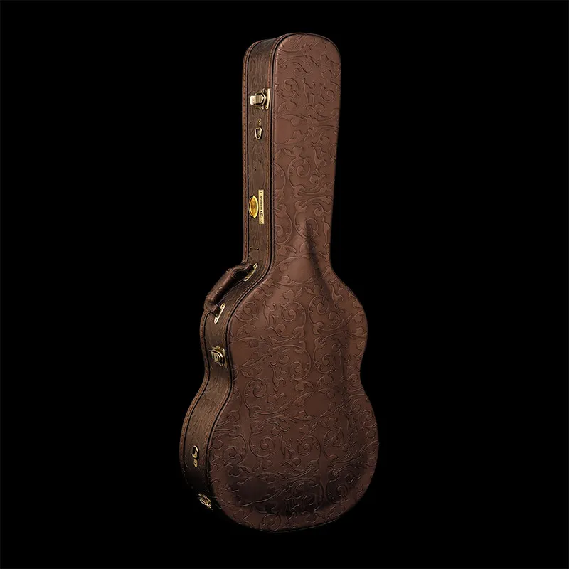 36-39 Inches Leather Guitar Case Waterproof Wear-resistant Exquisite Portable Acoustic Guitar Case Musical Instrument Accessory