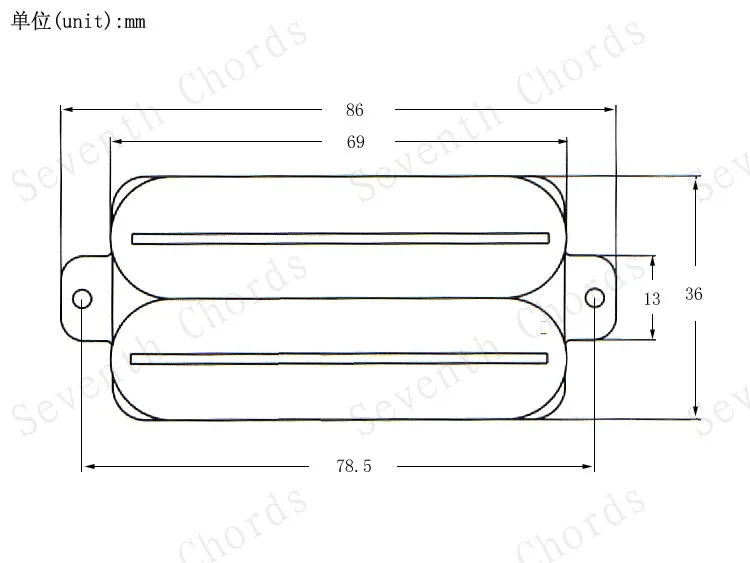 A Set 2 Pcs Neck and Bridge Hot Rail Dual Blade Humbucker Pickups For Electric Guitar Without Pickup Ring