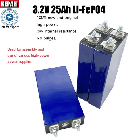 3.2V 25AH 고전력 LiFePo4 충전식 리튬 배터리 24V 36V RV, 드론, 로봇, 골프 카트, 전기 오토바이 배터리 어셈블리
