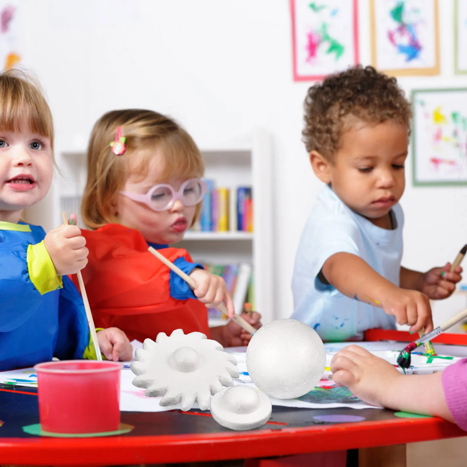 

2Sets DIY Solar System Handicraft Foam Balls Smooth Surface Polystyrene Craft Ball Set for DIY Home Decor School Art Projects