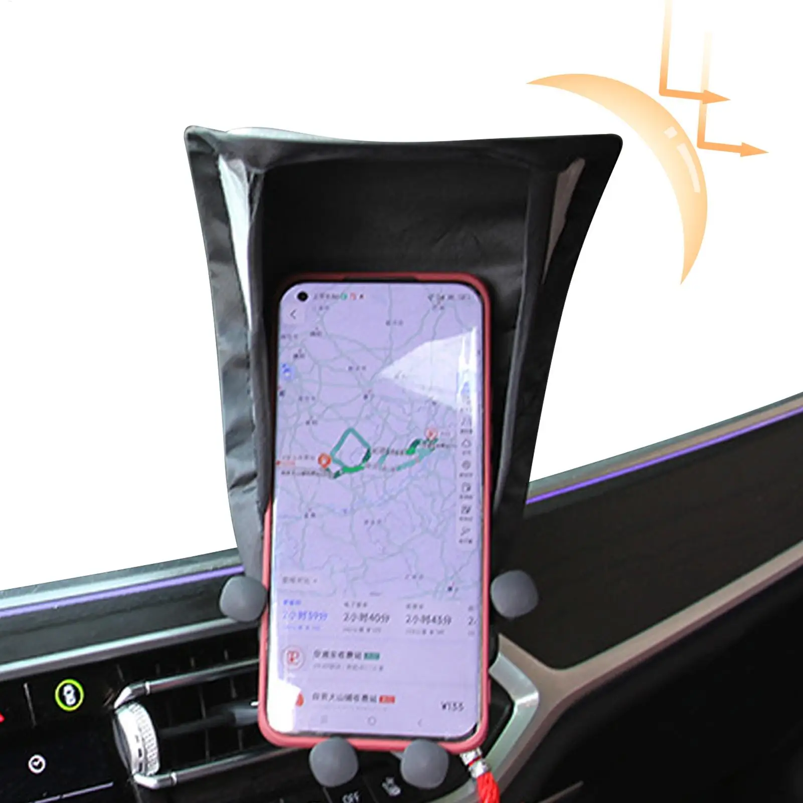 Car Cell Phone Sunscreen Sunshield Phone Umbrella Sun Shade For Motorcycle Bike Car Anti-scald Car Interior Accessories