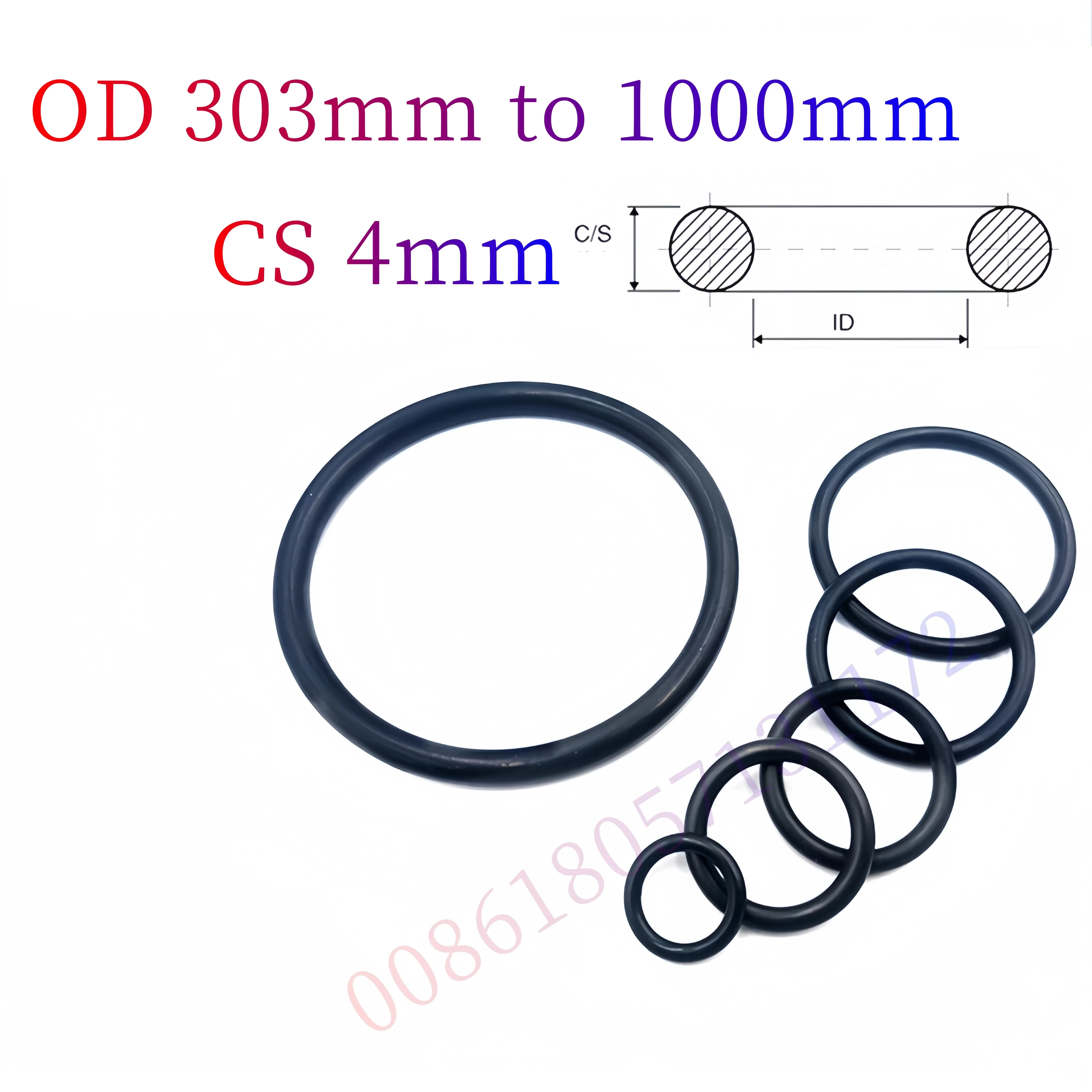 Custom EPDM 70 O-Rings, 4mm Cross-Section, Gasket Cushion, Weather, Ozone, UV, Chemical, Acid & Alkali Resistant, Black