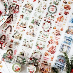 JIANWU 50mm*200cm Christmas Island Series Vintage Girl Landscaping Material Collage PET Tape Creative DIY Journal Stationery