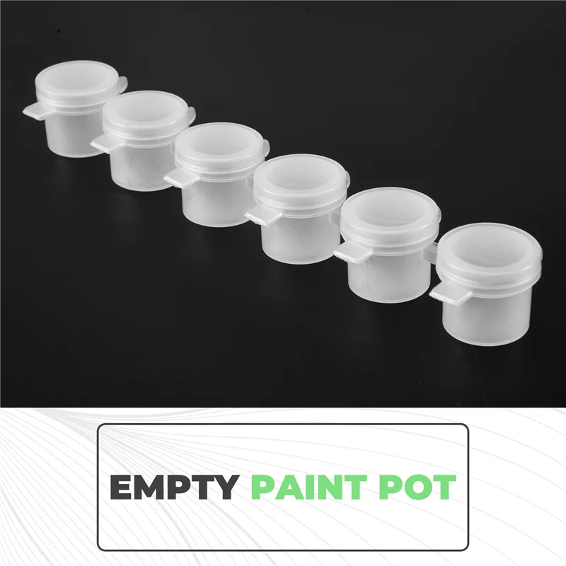 24 Strip Strip Cat Kosong Pot Cangkir Cat Wadah Penyimpanan Bening Perlengkapan Seni Kerajinan Lukisan 144 Pot Total