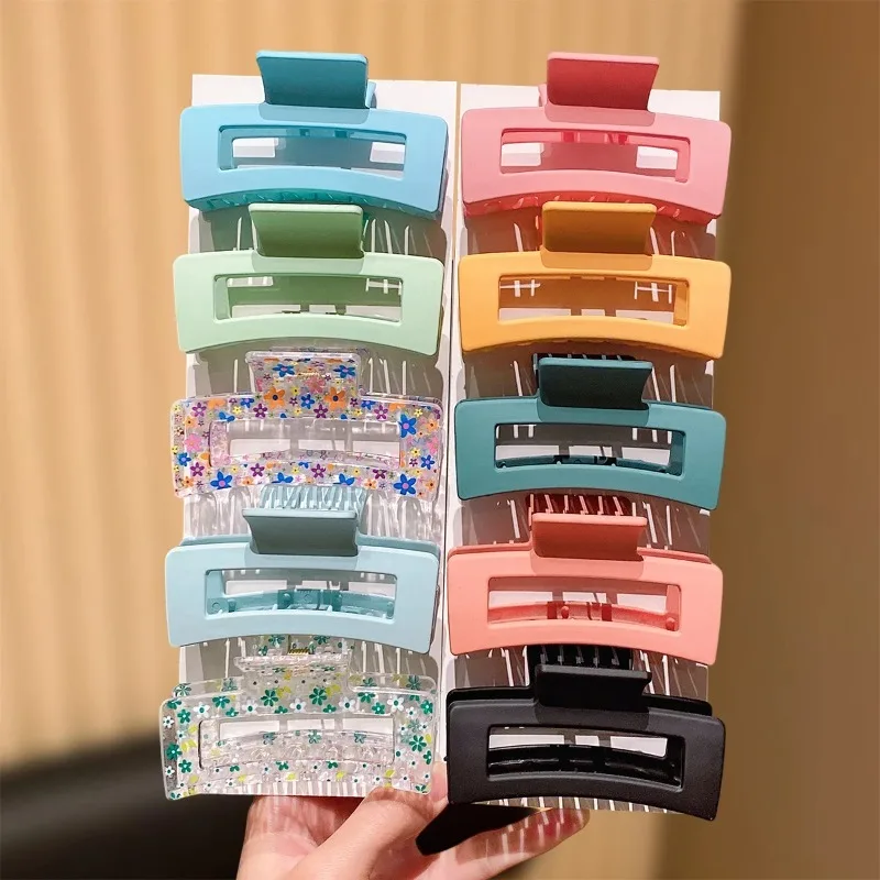 5PCS Assorted Color Square Hair Clips Cute Girl Gift Suitable for Daily Casual Wear All Seasons Girls Holiday Outfit Hair Acces