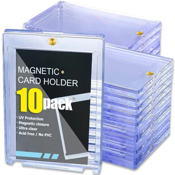 1/2/3/5/10 adet 35PT manyetik ticaret kart tutucu kılıf Kpop Idol fotoğraf kartları koruyucu beyzbol spor kartı vitrin