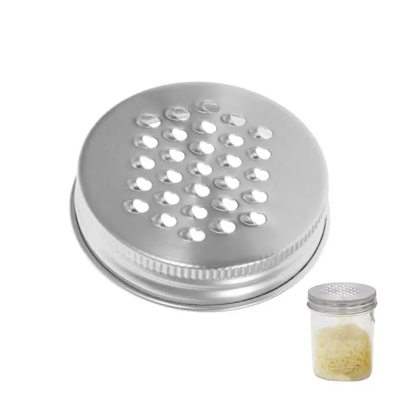 Mason Jar Shaker Lids Small Metal Jar Shredder Lid Multifunctional Cheese Grater Shredder Lid 70mm Regular Mouth Jar Shredder