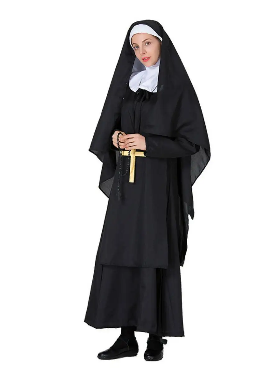 Nuovo costume da spettacolo loween Mary e Nun Priest Ball Performance Abbigliamento Costume di scena etnico Faion da donna