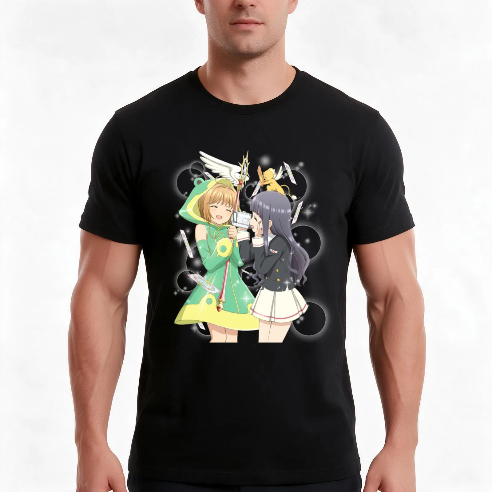 Cardcaptor Sakura T-Shirt Summer Casual Cotton Tee Oversized Streetwear Tops Vintage Graphic Print Loose Fit Short Sleeve