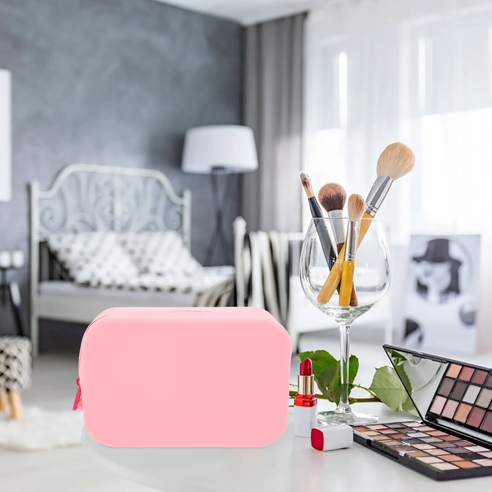 

Waterproof Toiletry Bag Large Capacity Silicone Makeup ganizer Travel Pouches For Women Desktop Storage Zipper Case