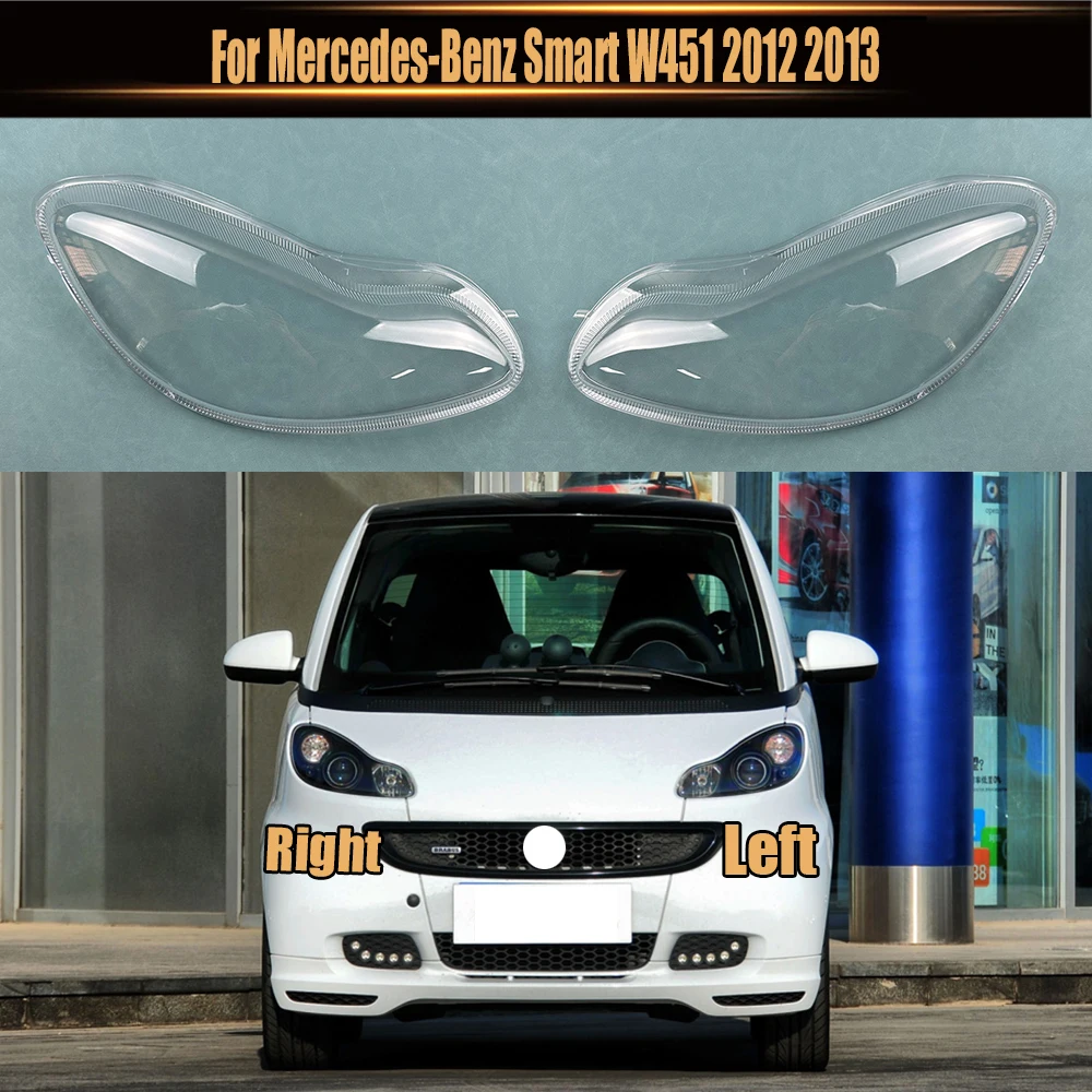 

For Mercedes-Benz Smart W451 2012 2013 Headlights Shade Transparent Mask Cover Lens Lampshdade Headlamp Shell Plexiglass