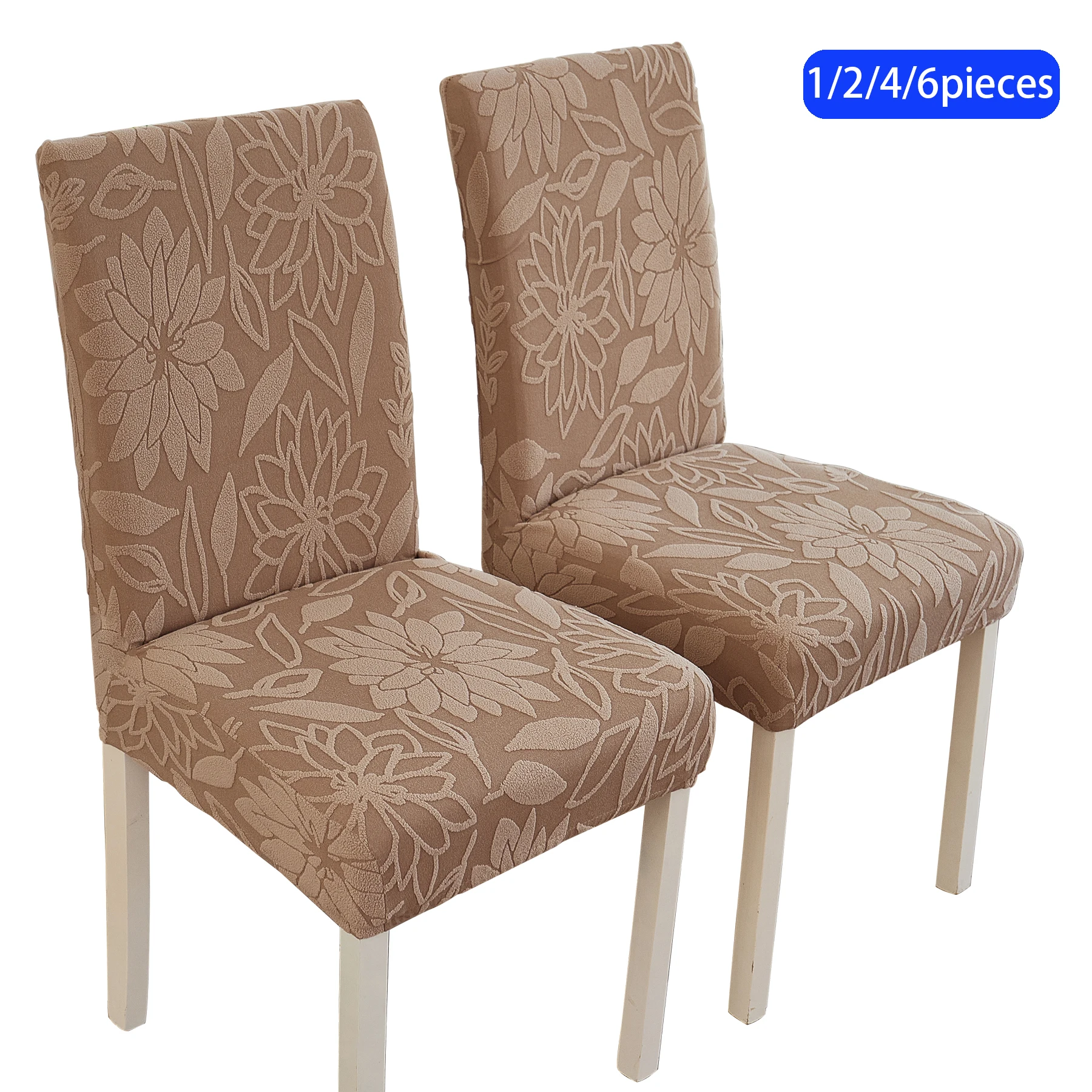 1/2/4/6pcs Jacquard Stretch Dining Chair Cover Washable Polyester Chair Protective Cover Universal Decorative Chair Slipcovers
