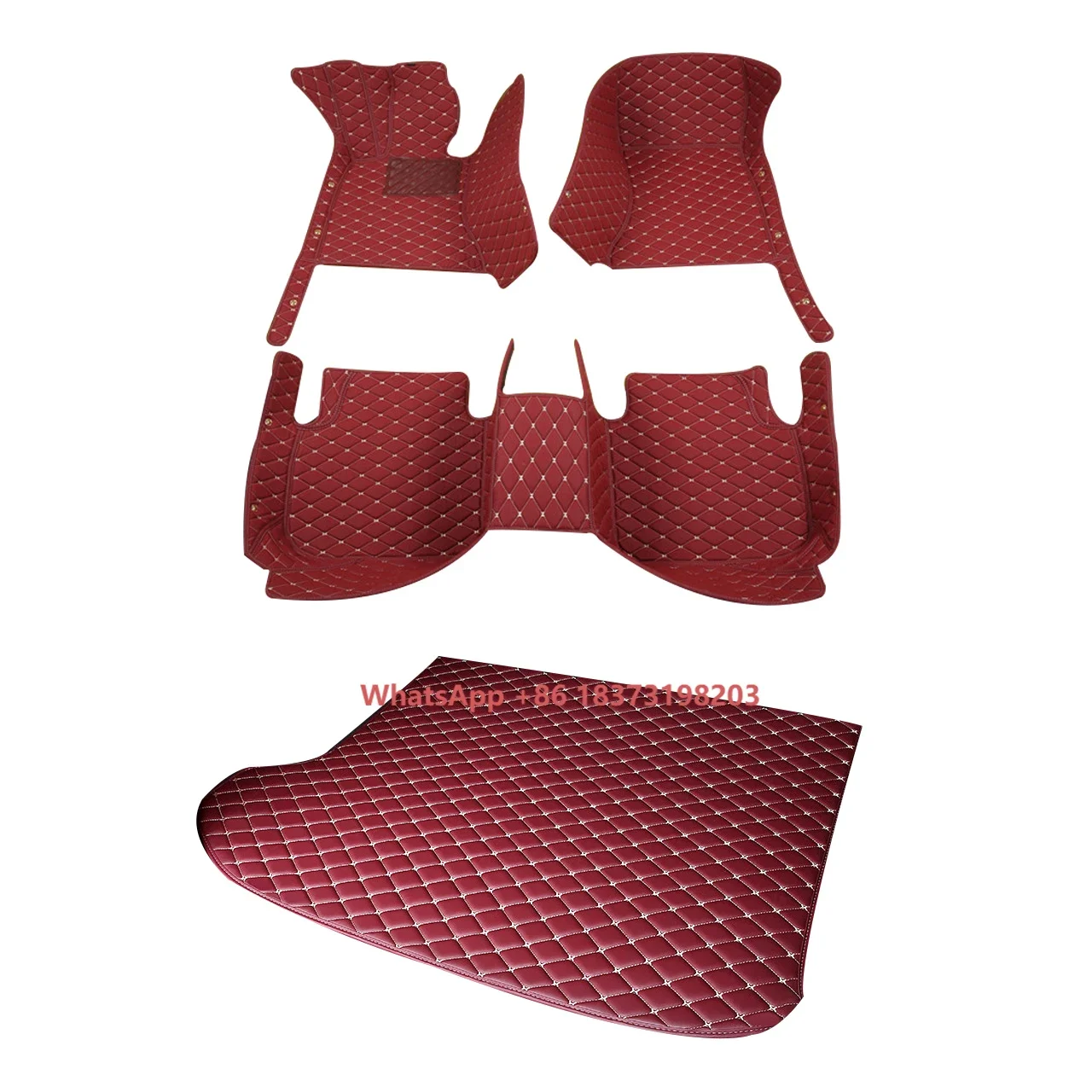 Colorful PVC Leather Full Set Position Waterproof Car Floor Mats and Trunk Mats for Custom Car Mats