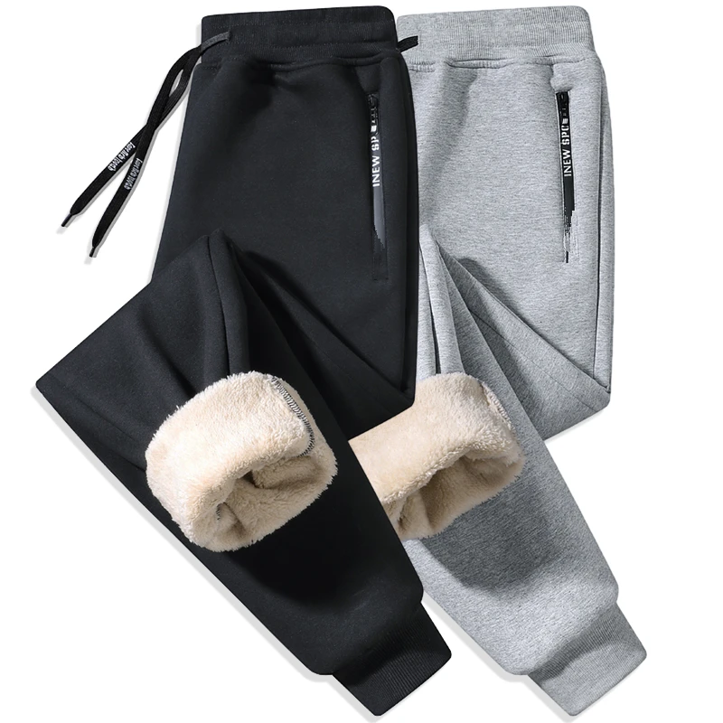 

warm Trousers Fashion Solid Color Workout Long Pants Mens Casual Pants Autumn Winter Fleece Sweatpants Men Running Jogger Sport