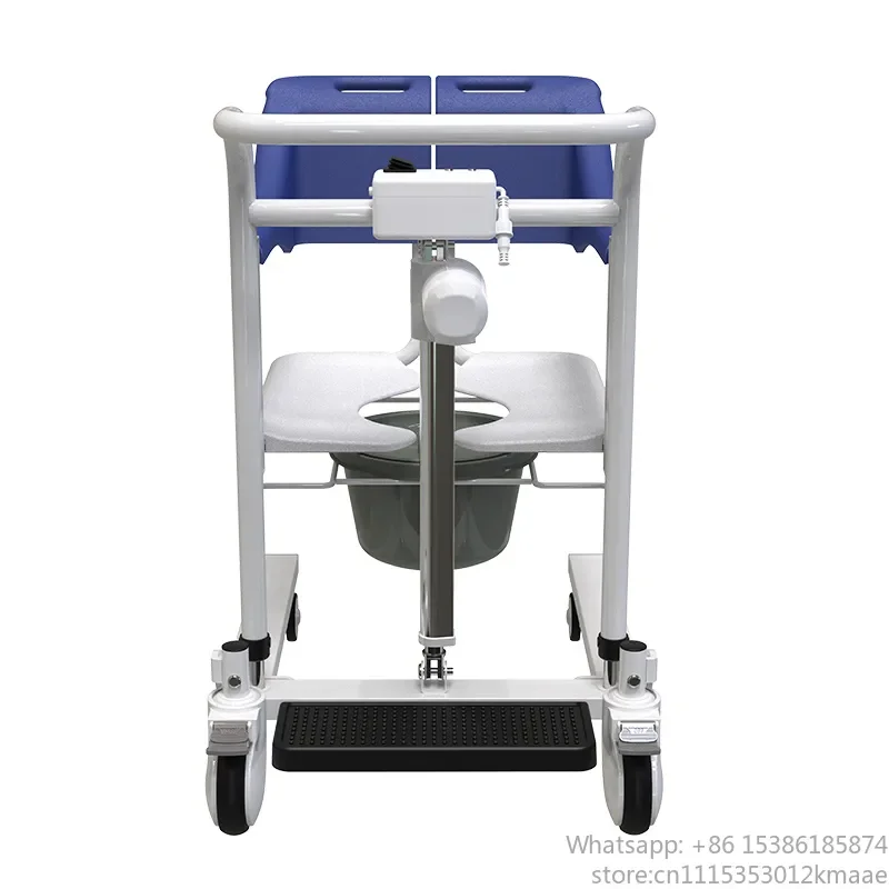 Vequyn Transfer wheelchair Hydraulic Patient Lift Commode Chair with Wheels, 120kg Capacity, Bathroom & Toilet Support for Disab