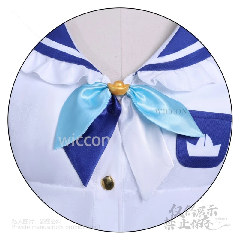 Gura Saba Cosplay Shark Costume Game VTuber Holo Live Sameko Blue Kawaii Ears Tail Outfits Wig Women Roleplay Halloween Party