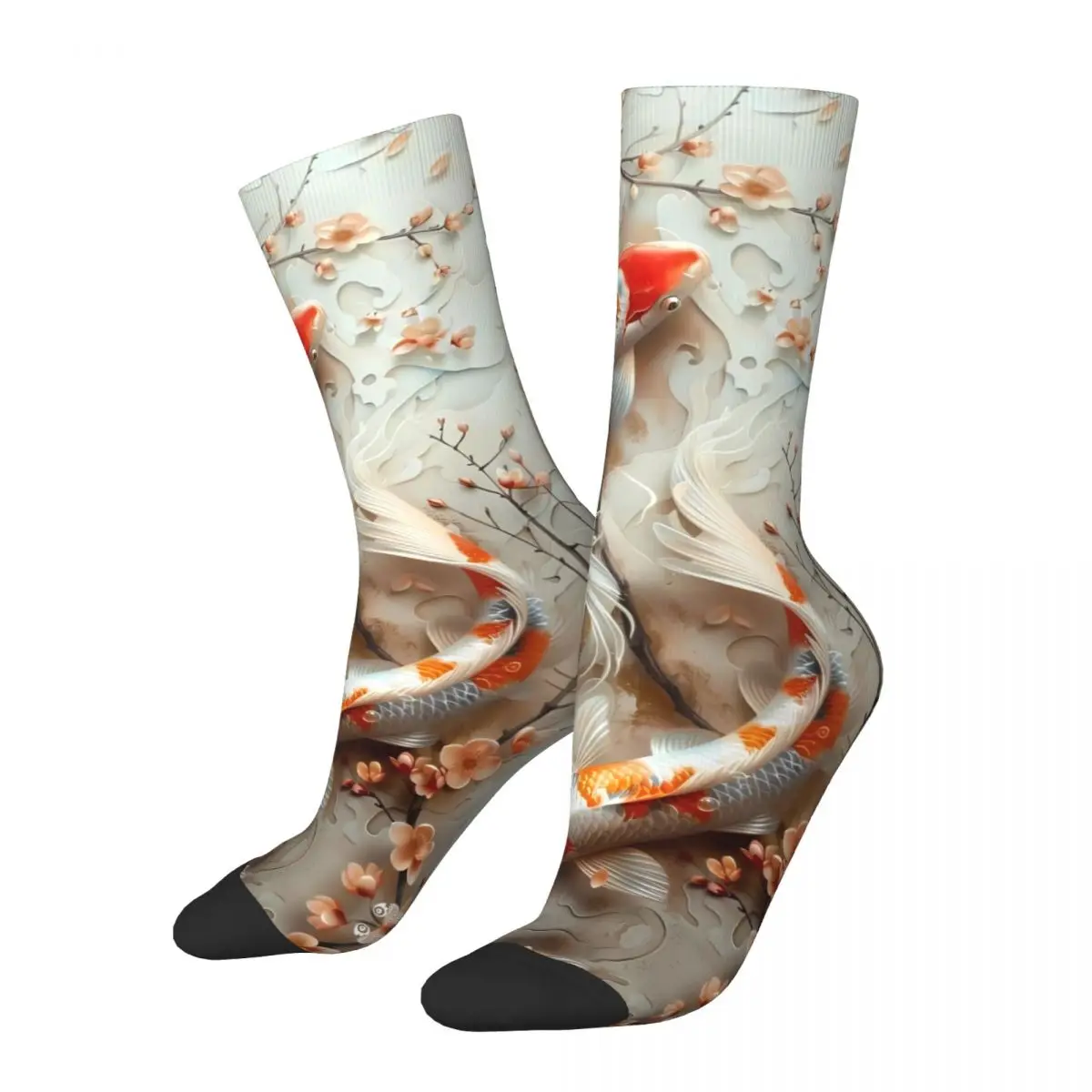 Chinese style Jade and Stone Diagram Colorful Paintings  cosy Unisex Socks,Warm Happy 3D printing Socks,Street Style Crazy Sock