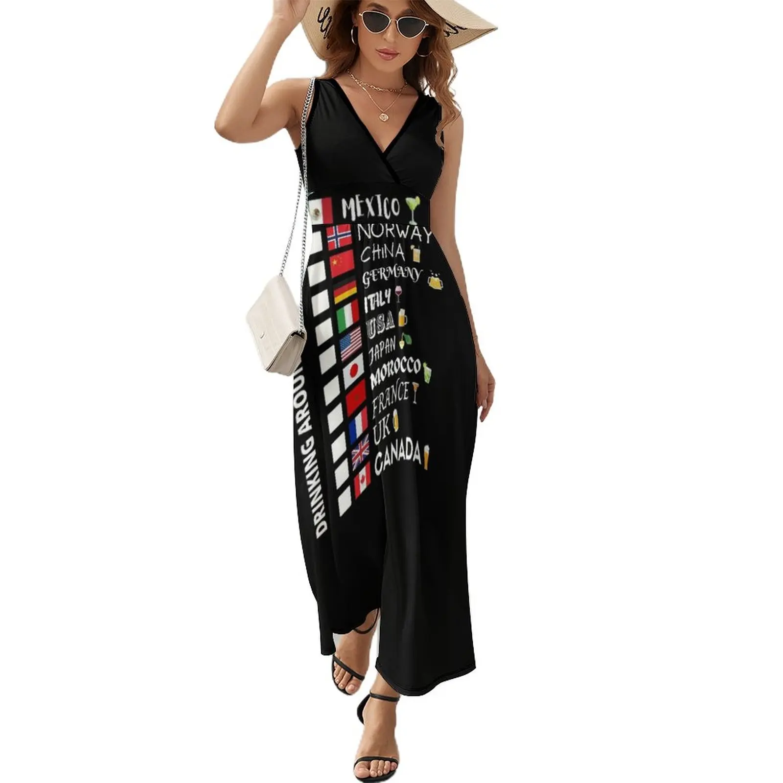 

WDW Drinking Around the World Checklist Sleeveless Dress women dresses luxury dresses chic and elegant evening dress