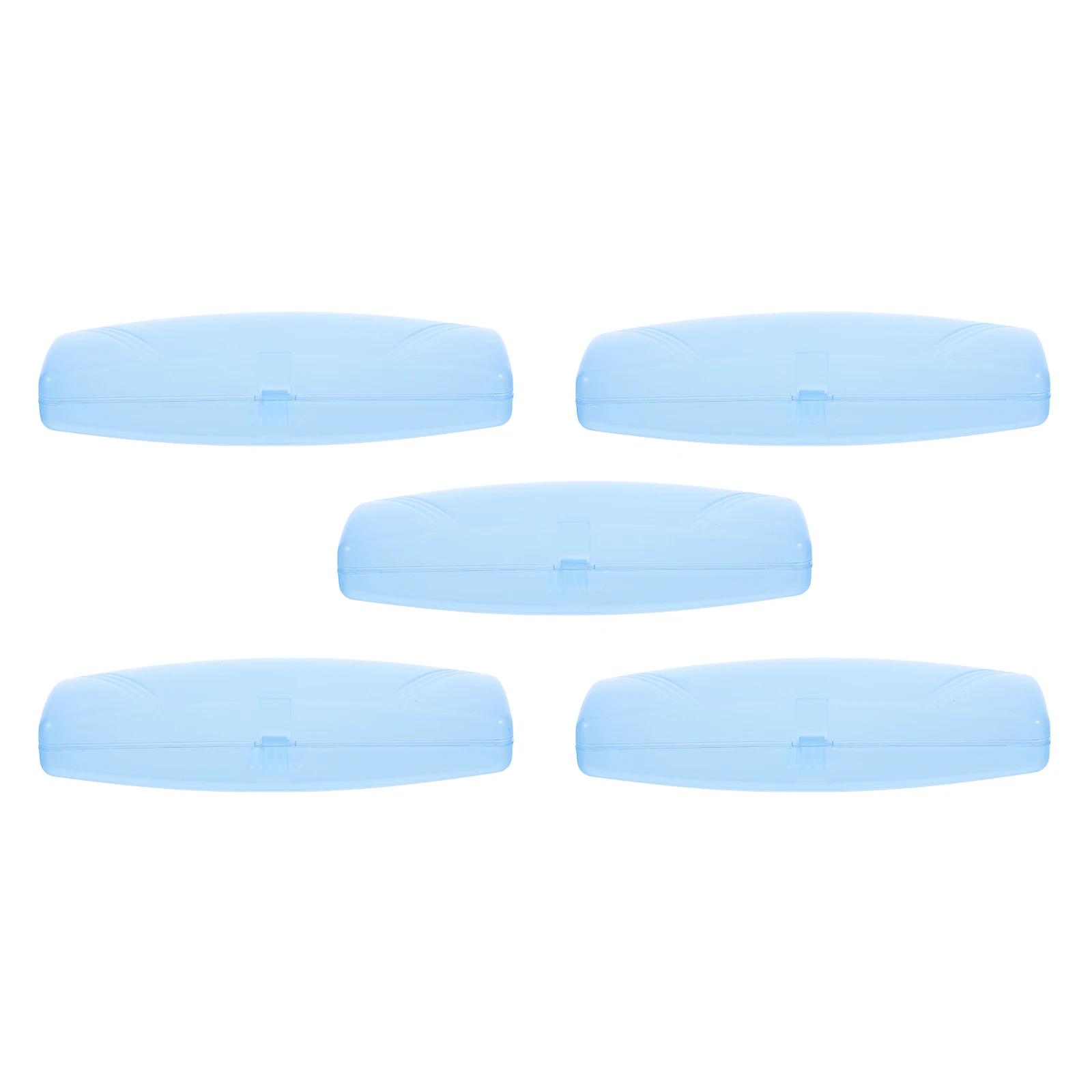 

5pcs Portable Plastic Eyeglasses Box Anti-pressure Glasses Case Transparent Sunglasse Protectors for Man Woman (Sky-blue)