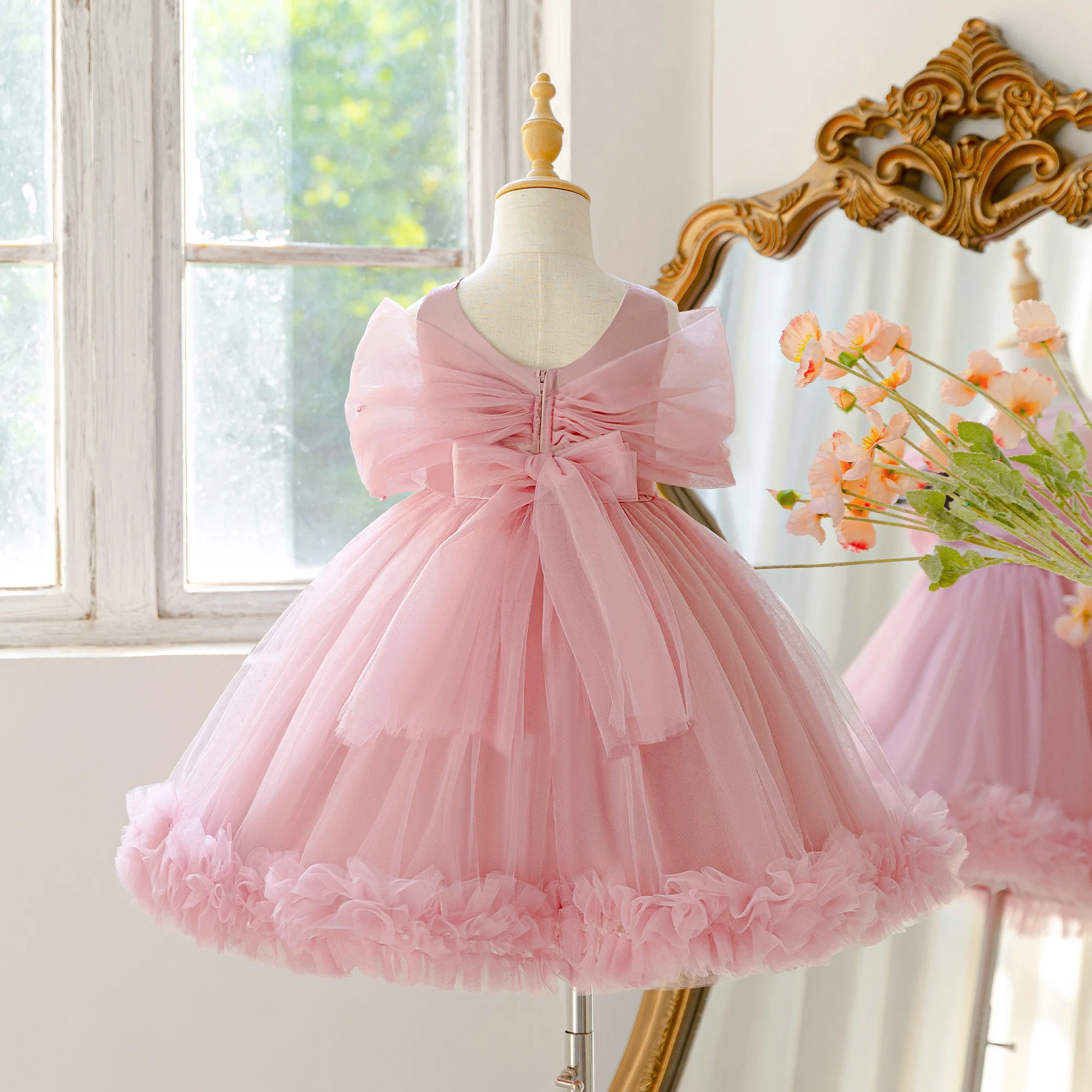 Elegant Wedding Party Girls Dresses Gala Bridesmaids Birthday Baptism Princess Prom Dress Girl Graduation Piano Performance Gown