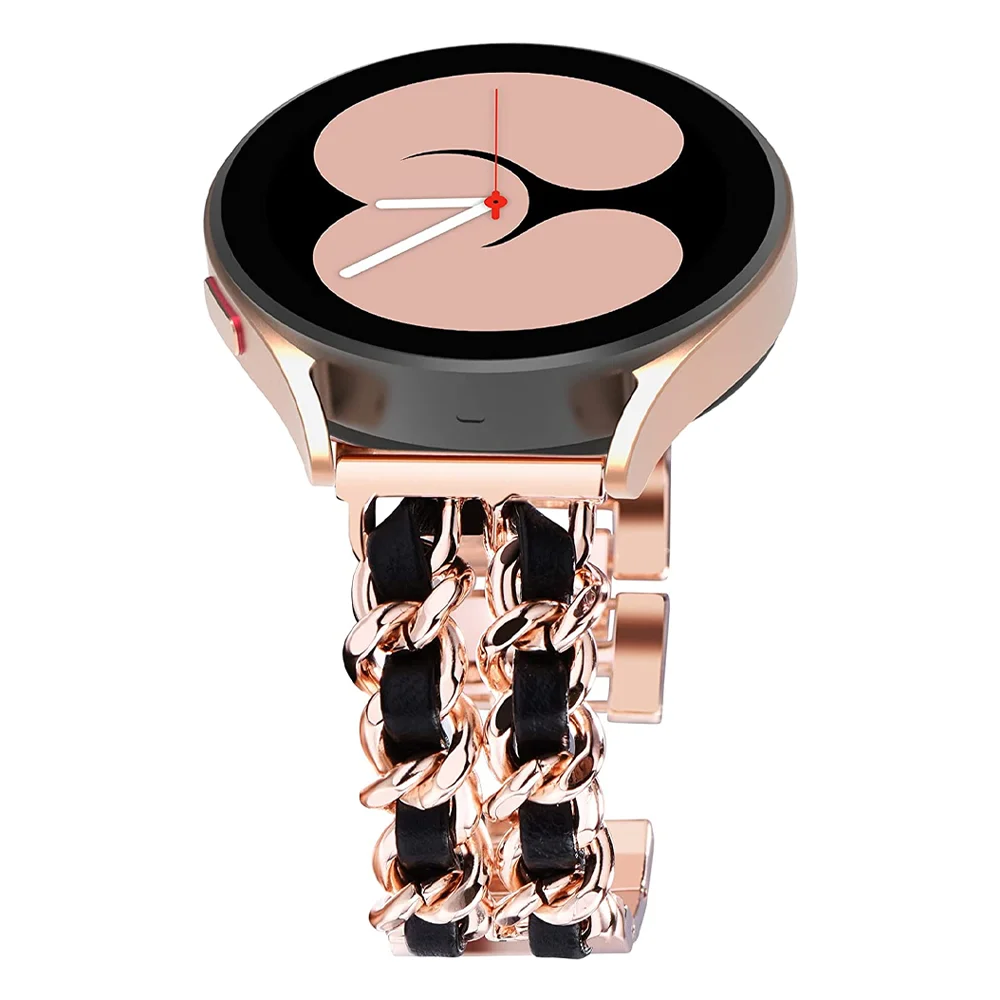 

Ремешок 20 мм 22 мм для Samsung Galaxy Watch 4/5 44 мм 40 мм/4 classic/5 pro 45 мм, кожаный + металлический звеньевой браслет, ремешок для часов HUAWEI