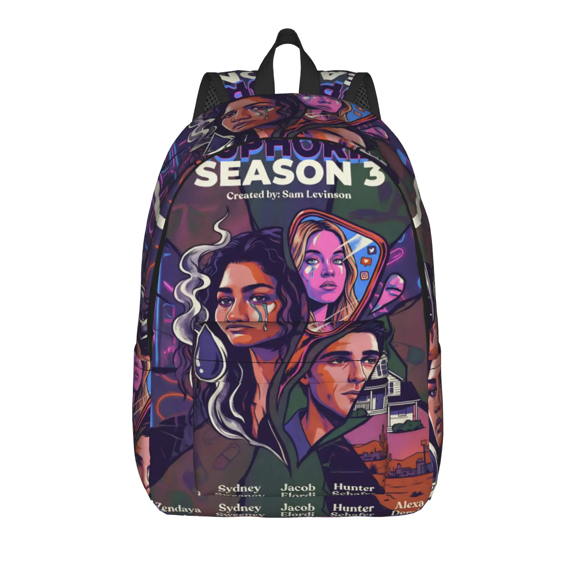 Euphorias Season 3 Sac à dos pour hommes et femmes, sac à dos tendance pour lycée, sac à bandoulière pour ordinateur portable, cadeau