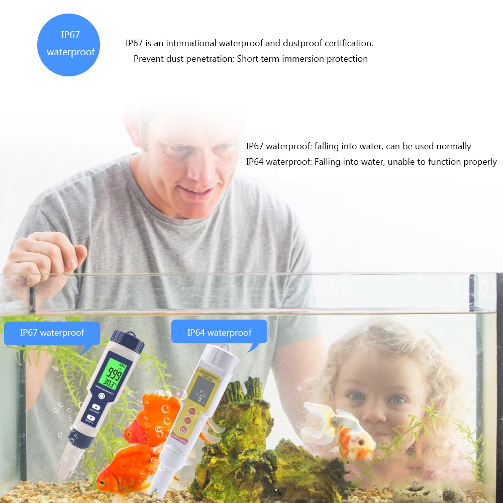 

5 in 1 Water Quality Tester PH TDS EC Salinity Temp Meter PH/EC/TDS/Salinity/Temp Multifunction Tester for Aquariums Pools Spa