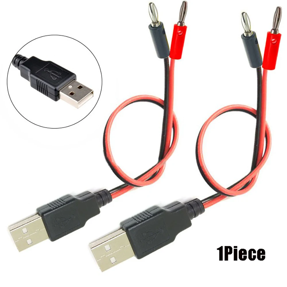USB Male To 4MM Banana Plug Test Wire A Male Charging  Wire USB Plug To Banana Head Connection Conductive Wire  Flex Attachment
