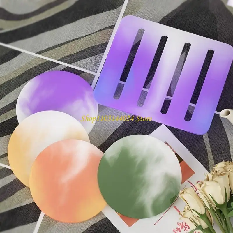 

N5KE Epoxy Resin Mold Holder Moulds Round Silicone Cup Pad Mold Silicone Material for DIY Resin Art Projects