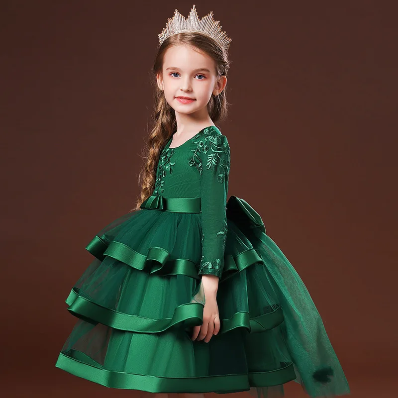 Formal Costume For Kids Toddler Girl's Wedding Dress Flower Girl Elegant Princess Dresses Performance Ball Gown Party Vestidos