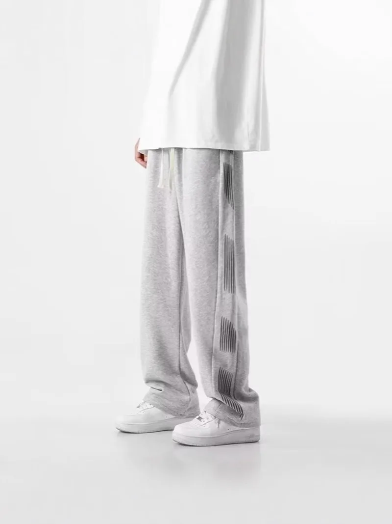 

Мужские мешковатые брюки, модные спортивные штаны, баскетбольные минималистичные прямые мешковатые брюки для бега, широкие повседневные брюки на открытом воздухе, мужские