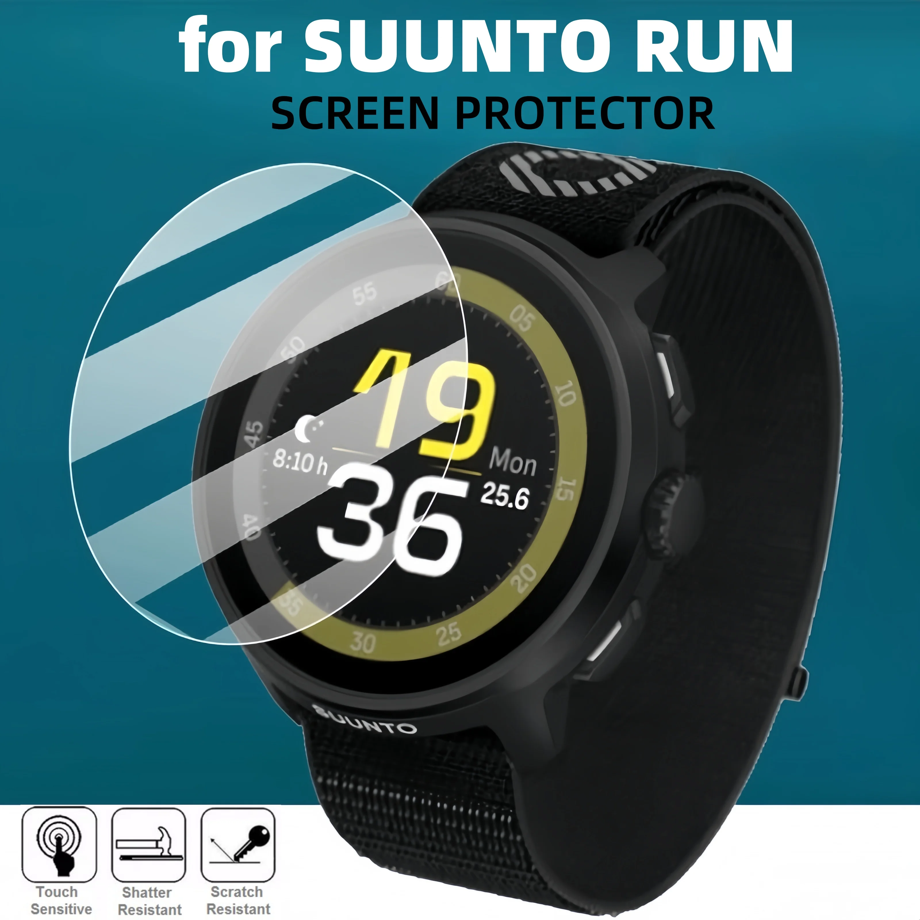 5PCS Smart Watch Screen Protector for Suunto RUN Tempered Glass HD Clear Anti-Scratch Protective Film