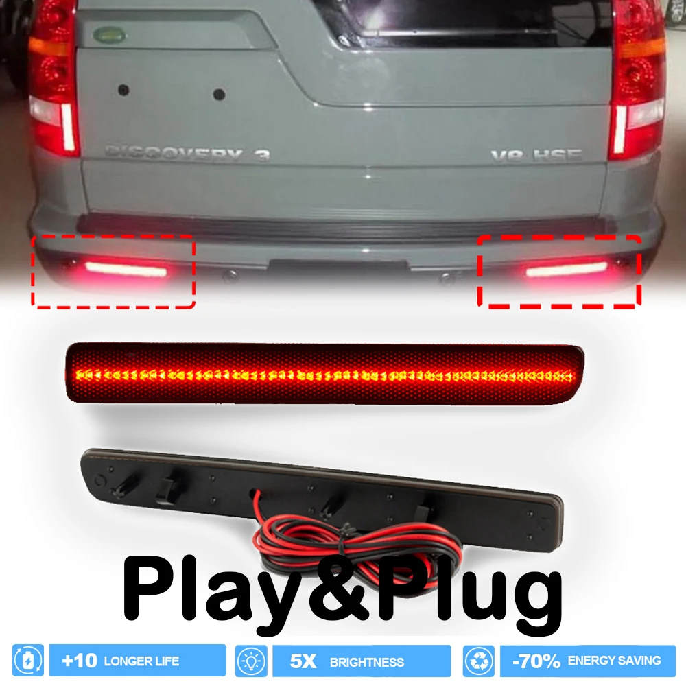 2 pces vermelho led amortecedor traseiro freio refletor etiqueta de luz para land rover discovery 3 lr3 2005-2009 4 lr4 2010-2013 range rover sport