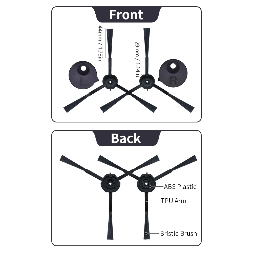 Filtro Hepa, bolsas de polvo, para Xiaomi Roidmi Eve Plus, accesorios de aspiradora robótica, paño de mopa, cepillo principal, cepillo lateral, piezas de repuesto, para el hogar